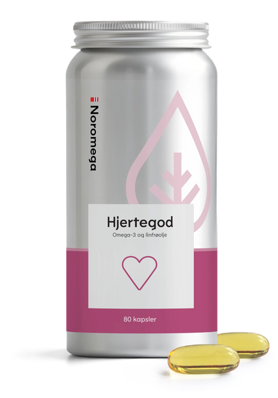 Noromega Hjertegod, boks med to kapsler