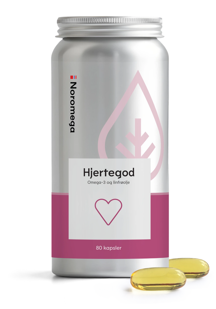 Noromega Hjertegod, boks med to kapsler