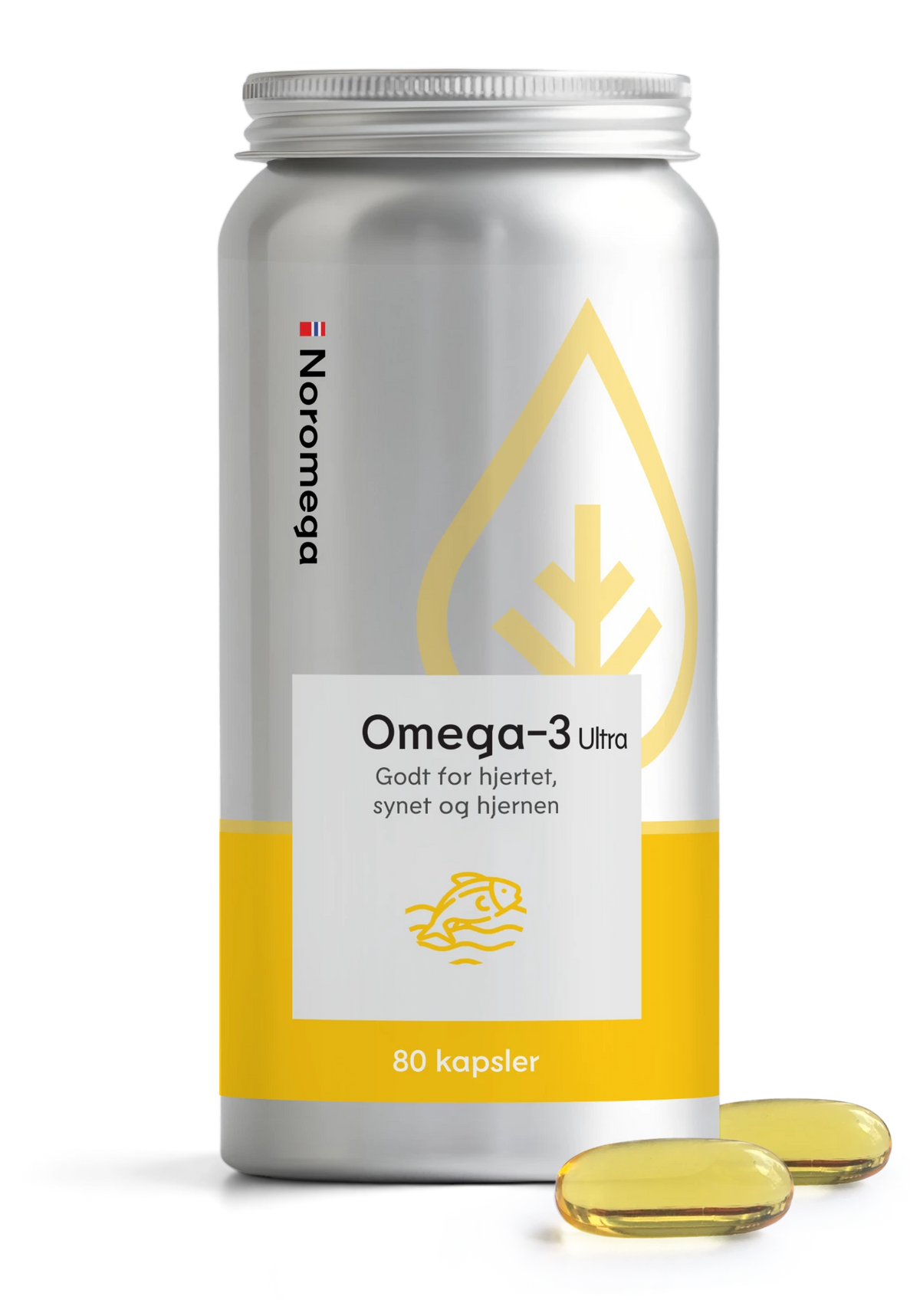 Noromega Omega-3 Ultra, boks med to kapsler