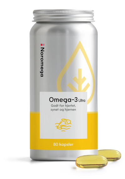 Noromega Omega-3 Ultra, boks med to kapsler