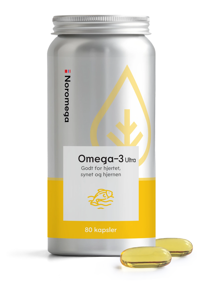 Noromega Omega-3 Ultra, boks med to kapsler