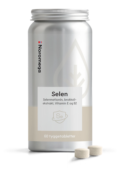 Noromega Selen, boks med to tyggetabletter