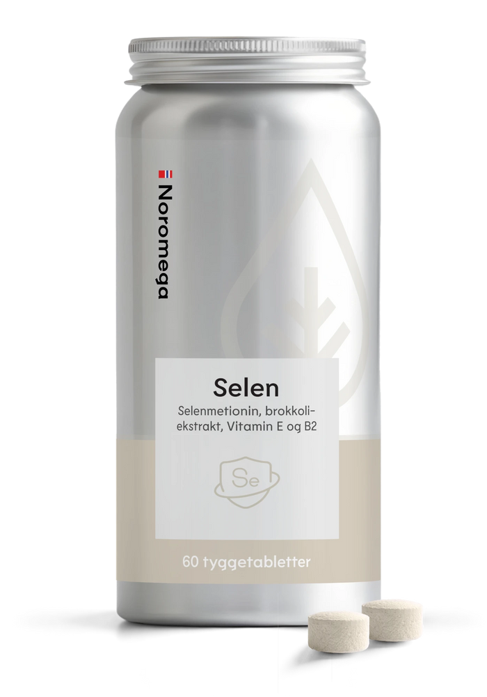Noromega Selen, boks med to tyggetabletter